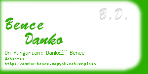 bence danko business card